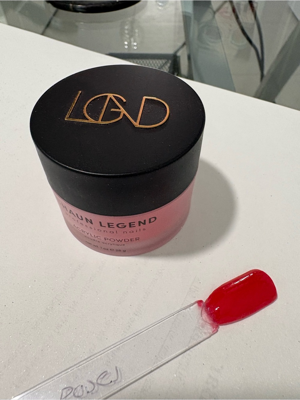 Chaun Legend Bed of Roses red dip nail powder
